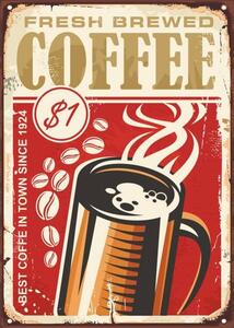 Ilustrace Fresh brewed coffee vintage sign design, lukeruk