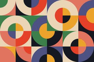 Ilustrace Bauhaus Geometry Artwork Abstract Vector Design, Normform, (40 x 26.7 cm)