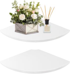 Regál do ložnice, rozměry 30 cm, sada 2 kusů, materiál: dřevo, barva: bílá