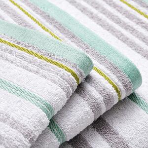 3dílná sada ručníků Casa United Colors of Benetton 450g/m2 / 30x50cm / 50x90cm / 70x140cm/ Bílá s proužky