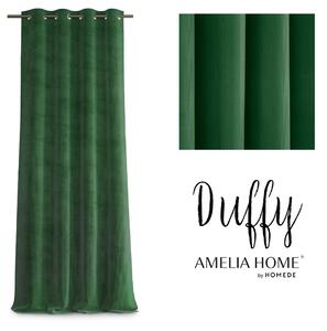 AmeliaHome Dekorační závěs s kroužky, zelená, 140x250 cm, Duffy