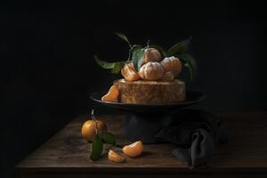 Umělecká fotografie Polenta cake with sweet mandarines, Diana Popescu, (40 x 26.7 cm)