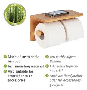 Nástěnný bambusový držák na toaletní papír Duo Bambusa – Wenko