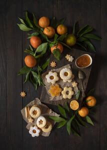 Umělecká fotografie Mandarin Linzer Cookies, Diana Popescu, (30 x 40 cm)