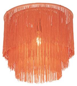 Orientální stropní svítidlo zlatavě růžové odstín s třásněmi - Franxa