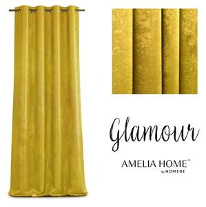 AmeliaHome Žlutý závěs, 140x250cm, Glamour