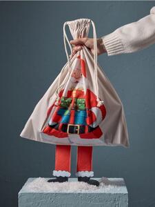 Sinsay - Vánoční pytel na dárky s 3D nohama a motivem Santa Clause - kaštanová