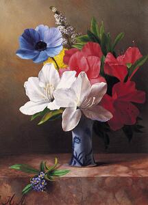 Ilustrace Flowers in a blue vase, Fine Art Photographic, (30 x 40 cm)