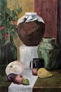 Ilustrace Old picture. Village exposition of kitchen table., kobzev3179, (26.7 x 40 cm)