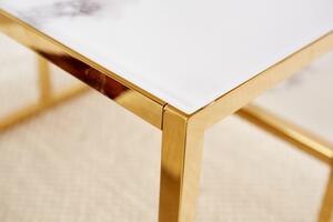 Konferenční stolek ELEGANCE GOLD 90 CM bílý mramorový vzhled Nábytek | Obývací pokoj | Konferenční stolky | Všechny konferenční stolky
