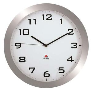 Nástěnné hodiny Standard - plastové, průměr 38 cm, stříbrné