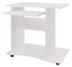 Praktický PC stůl s výsuvnou deskou NEJBY LYLE, bílá