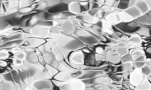 Umělecká fotografie Abstract Fluid Black and White Flowing, oxygen, (40 x 24.6 cm)