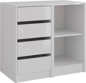 Kredenc Vicco Sherry Bílá/bílý vysoký lesk 80.2 x 76 cm 2 díly, Model 57716