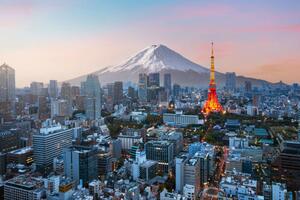 Umělecká fotografie Mt. Fuji and Tokyo skyline, Jackyenjoyphotography, (40 x 26.7 cm)