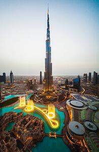 Umělecká fotografie Elevated view of Burj Khalifa at twilight, Dubai, John Harper, (26.7 x 40 cm)