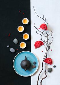 Umělecká fotografie Trendy east asian afternoon tea still life., twomeows, (26.7 x 40 cm)
