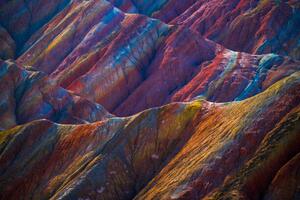 Umělecká fotografie Rainbow mountains, Zhangye Danxia geopark, China, kittisun kittayacharoenpong, (40 x 26.7 cm)