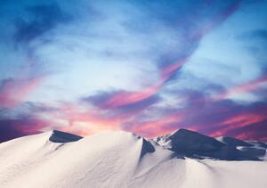 Umělecká fotografie Winter Sunset In The Mountains, borchee, (40 x 26.7 cm)