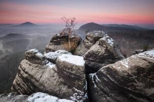 Fotografie PINK MORNING,Scenic view of mountains against, Karel Stepan / 500px, (40 x 26.7 cm)
