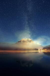 Umělecká fotografie Milky way mountain lake, Songquan Deng, (26.7 x 40 cm)