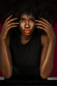 Umělecká fotografie Clean & Serene Black Lady With, Phil Halfmann, (26.7 x 40 cm)