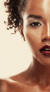 Umělecká fotografie attractive african american woman closeup portrait, Cheschhh, (22.5 x 40 cm)