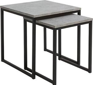 Nábytkáři BRW stolek AROZ SET LAW/40+LAW/50 beton chicago světle šedý/černý kovový rám