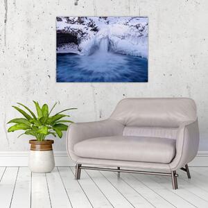 Obraz vodopádu v zimě (70x50 cm)