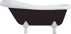 MEXEN - Retro vana volně stojící, 150 x 73 cm - bílá/ černá, nohy - bílá - 53251507375-20