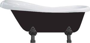 MEXEN - Retro vana volně stojící, 150 x 73 cm - bílá/ černá, nohy - černá - 53251507375-70