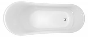 MEXEN - Retro vana volně stojící, 150 x 73 cm - bílá/ černá, nohy - chrom - 53251507375-00