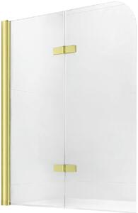 Mexen Felix zástěna vanová, 2-křídlo, 100 x 140 cm, transparentní - zlatá - 890-100-002-50-00
