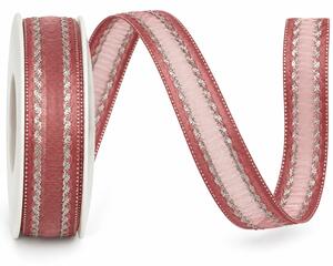 Stuha organza MONDAN OLD Pink starorůžová 15mm x 3m (7,-Kč/m)