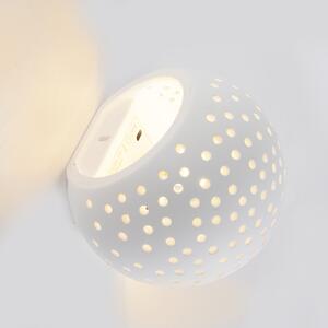 Vintage sférická nástěnná lampa bílá omítka - Blur