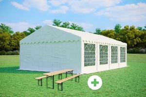 Párty stan 5x8m STANDARD SET – stan + pivní sety barva Bílá
