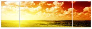 Obraz louky se zářícím sluncem (170x50 cm)