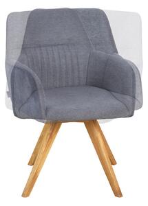 ŽIDLE S PODRUČKAMI, tkaná látka, barvy dubu, tmavě šedá Linea Natura - Jídelní židle