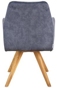 ŽIDLE S PODRUČKAMI, tkaná látka, barvy dubu, tmavě šedá Linea Natura - Jídelní židle
