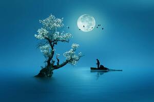Ilustrace Moon shines beautifully on the dream, Muhammad Idrus Arsyad