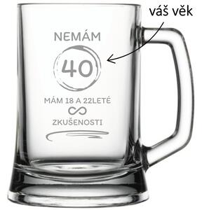 Dekorant Pivní půllitr k narozeninám MÁM ZKUŠENOSTI