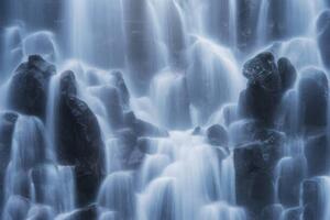 Umělecká fotografie Details of Waterfall, Ramona Falls, TerenceLeezy, (40 x 26.7 cm)