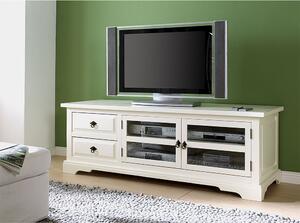 Massive home | Bílý TV stolek 160 cm Catalina masiv borovice MH1383W