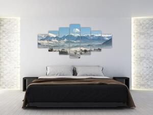 Obraz zasněžených hor (210x100 cm)
