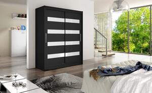 Moderní prostorná šatní skříň Pablo - šířka 150 cm, černá