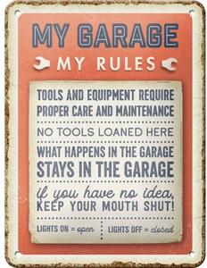 Plechová cedule My Garage, My Rules, ( x cm)