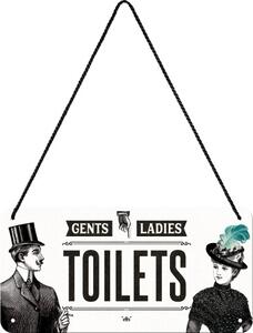 Plechová cedule Gents and Ladies Toilets, (20 x 10 cm)