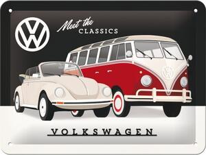 Plechová cedule Volkswagen VW - Mett the Classics, ( x cm)