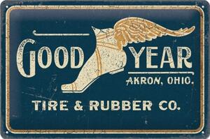 Plechová cedule Tire & Rubber Co. - Goodyear 1901, (20 x 30 cm)