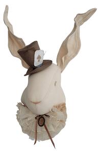 Lněný králík z říše divů světle béžový Mr.Hatter